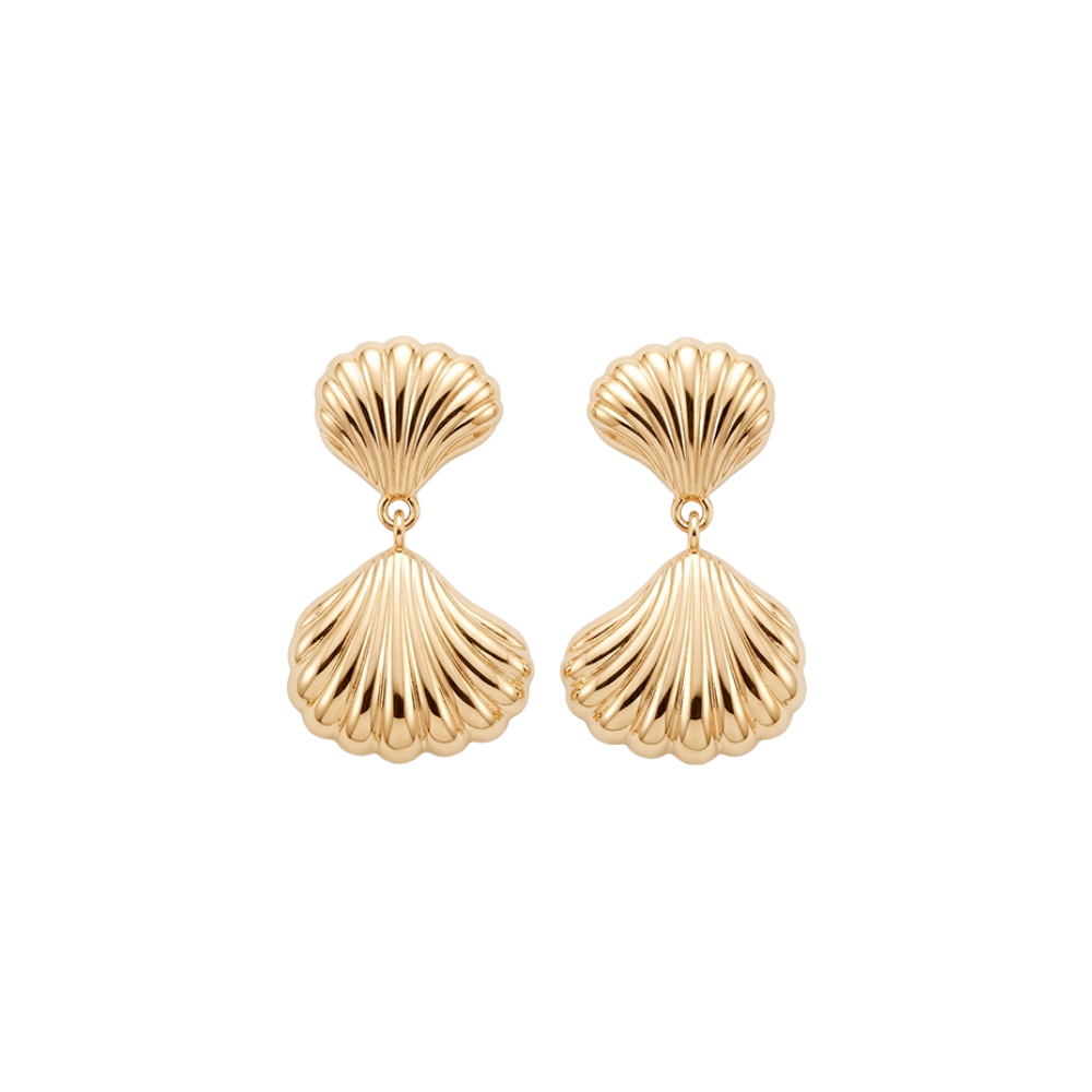 Christina Ocean Treasure Ohrringe aus vergoldetem Silber mit elegantem Muschel-Anhänger
