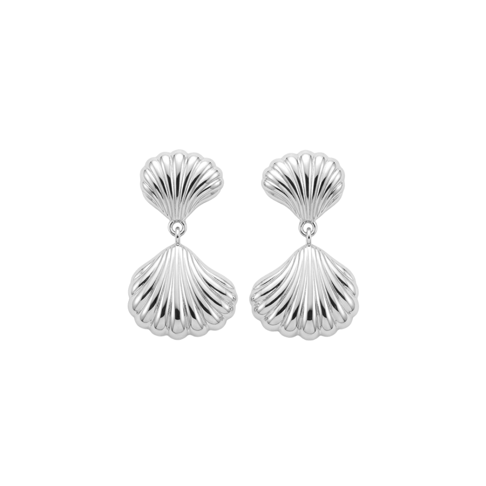 Christina Ocean Treasure Ohrringe aus Silber mit elegant herabhängendem Muschel-Anhänger