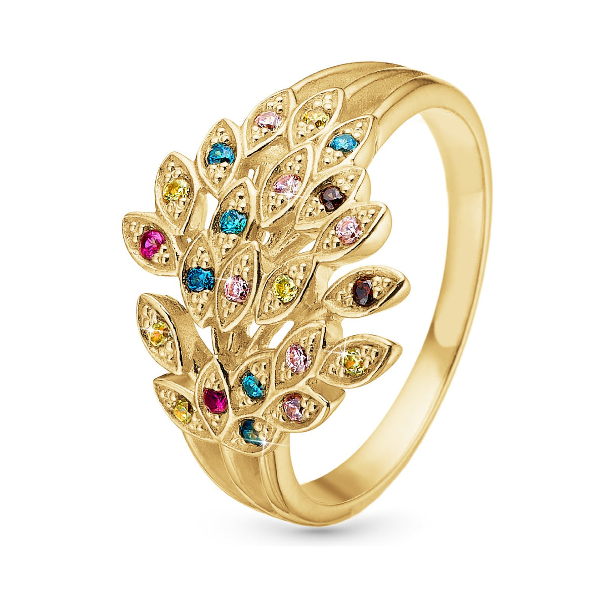 Christina Peacock Ring aus vergoldetem Silber mit Zirkonia