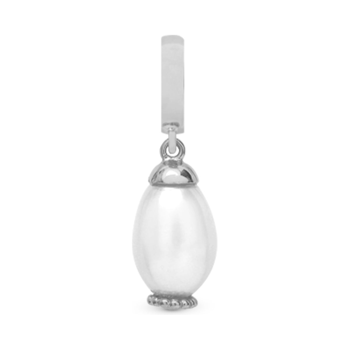 Christina Pearl Drop White Charm aus Silber mit Perlen für Lederarmband