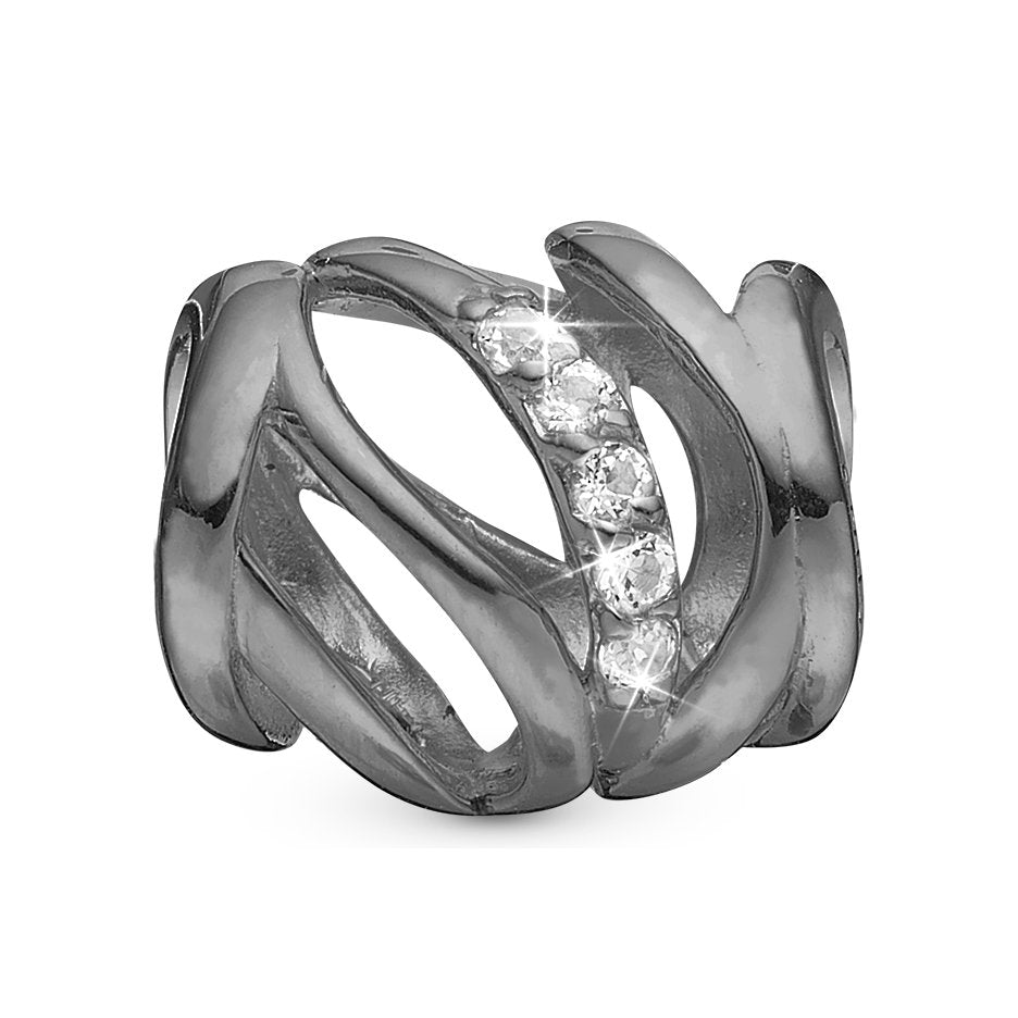 Christina Real Harmony Charm aus schwarzem Silber mit Topas für Lederarmband