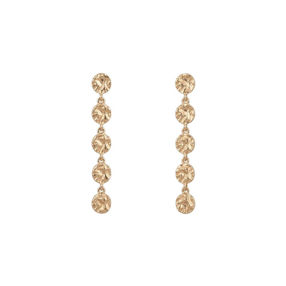 Elegante Christina Spots Ohrringe aus gebürstetem, vergoldetem Silber