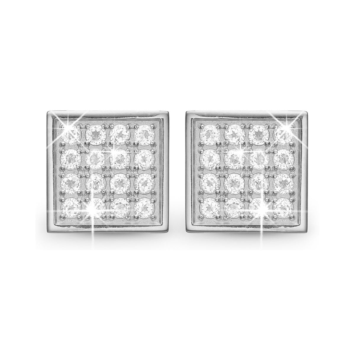 Christina Square Balance Ohrringe aus Silber mit Topas
