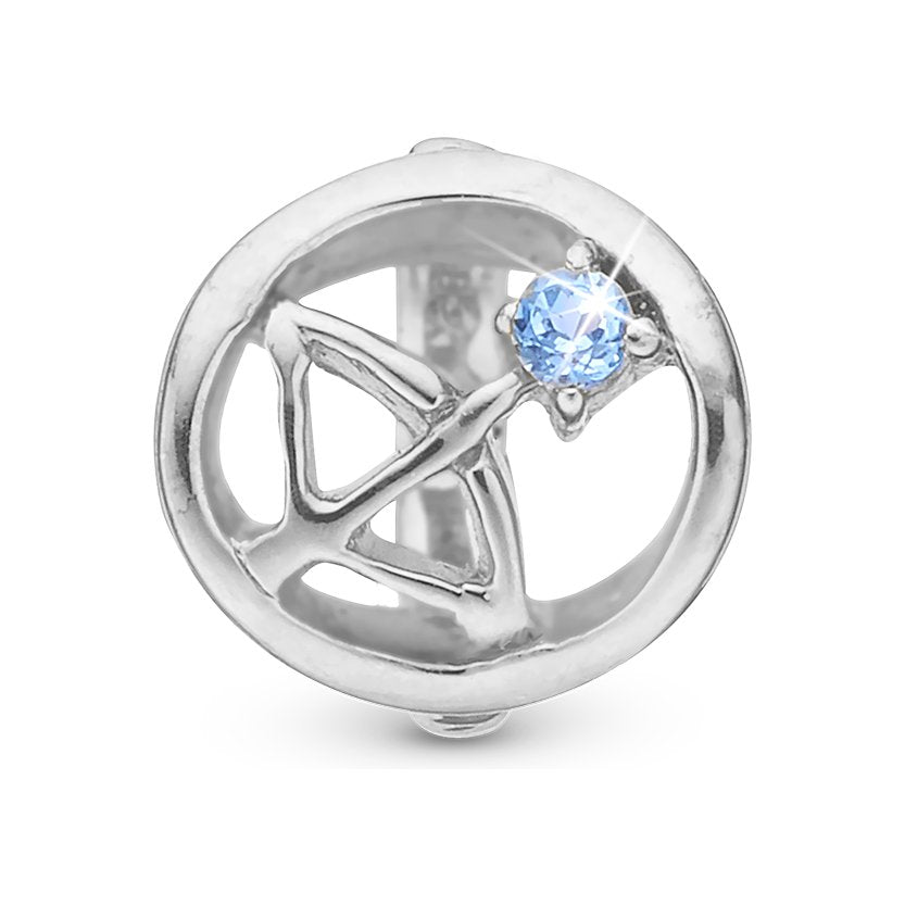 Christina Sternzeichen Schütze Charm aus Silber mit Topas für Lederarmband