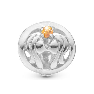 Christina Sternzeichen Zwilling Charm aus Silber mit Citrin für Lederarmband