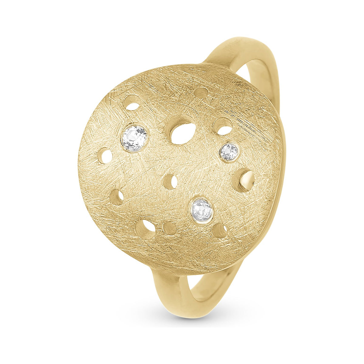 Christina The Moon Ring aus vergoldetem Silber mit Topas