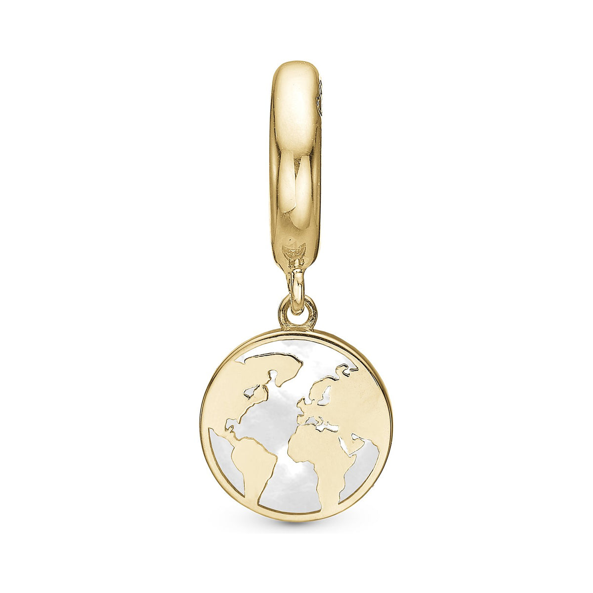 Christina The World Perlemor Charm aus vergoldetem Silber für Lederarmband