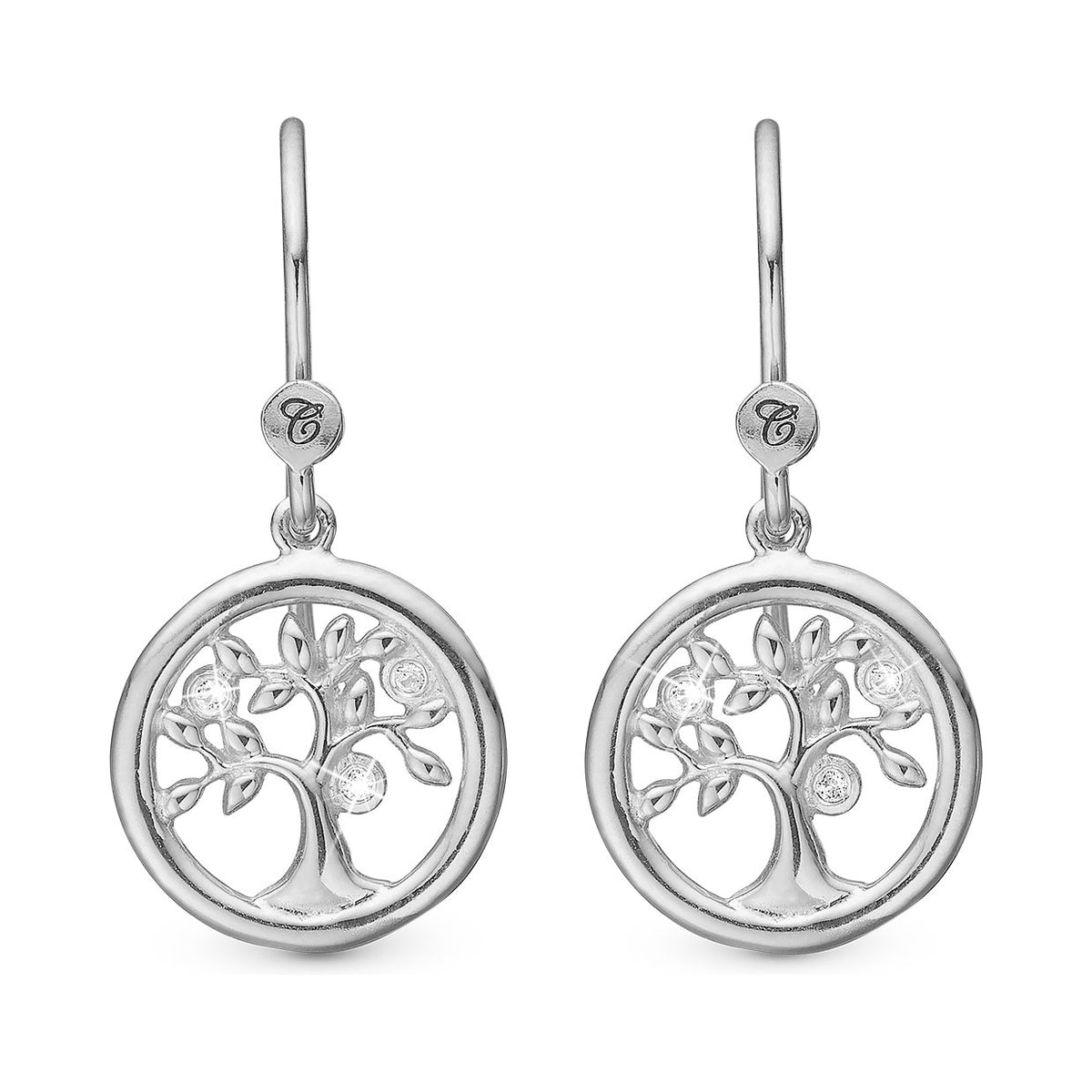 Christina Tree of Life Ohrringe aus Silber mit Topas und Ohrhaken