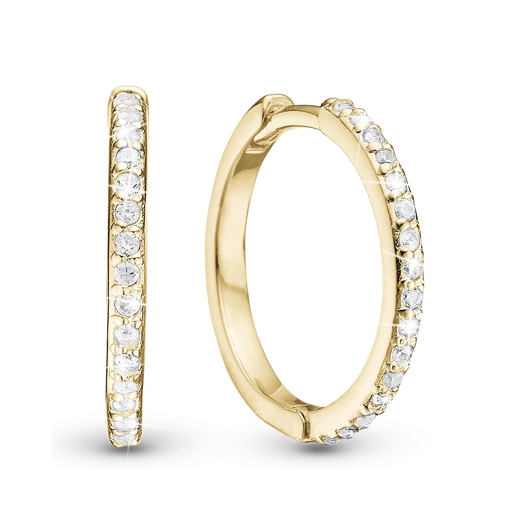 Christina Twinkle Hoops Ohrringe aus vergoldetem Silber mit Zirkonia 13 mm