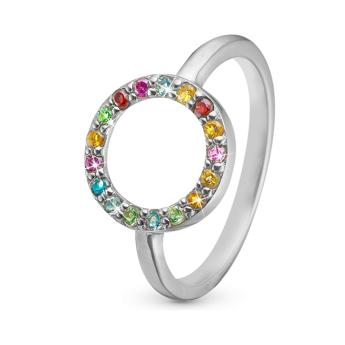 Christina World Goals Ring aus Silber mit Citrin, Granat, Peridot und Topas