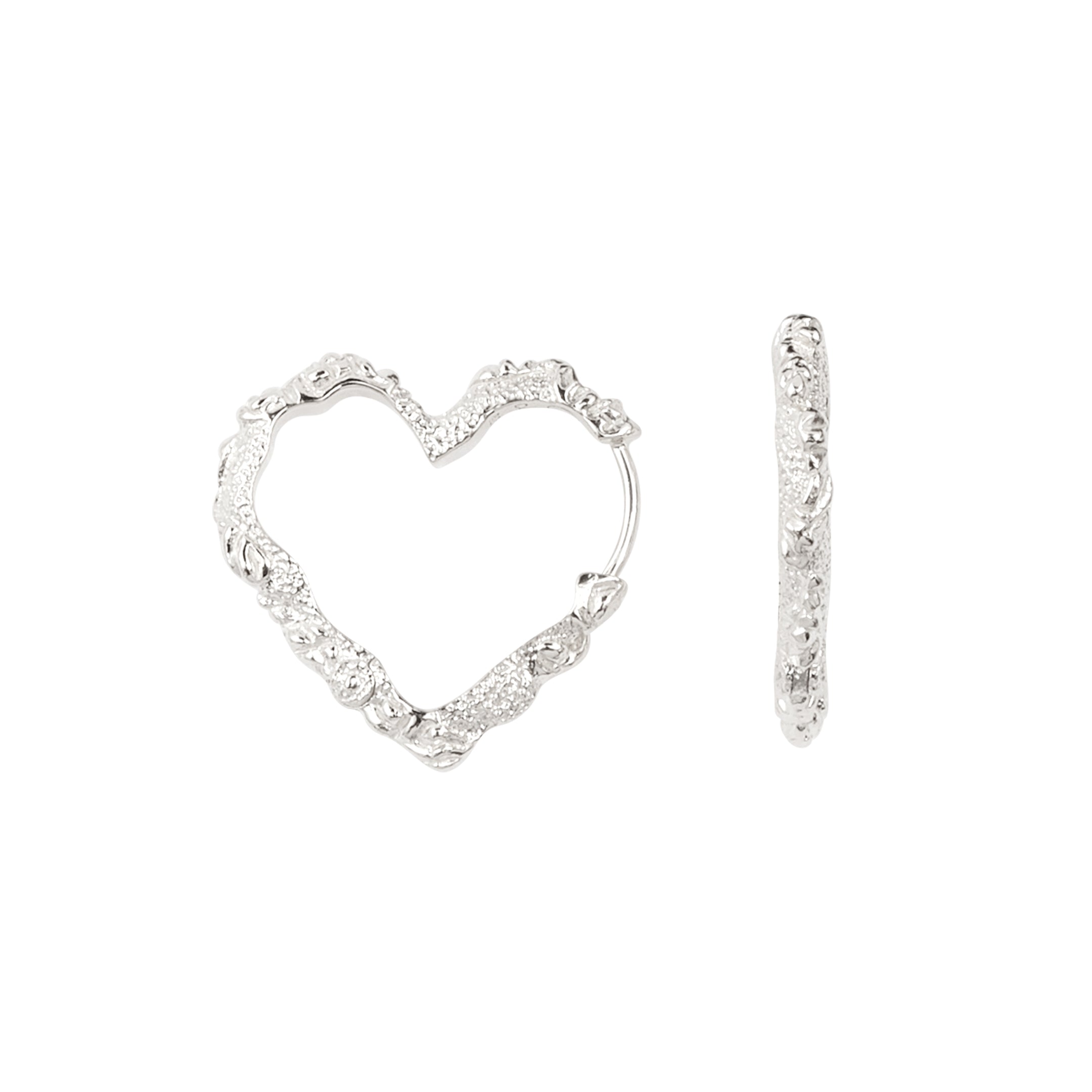 Camille Brinch Heart Crush Hoops aus Silber