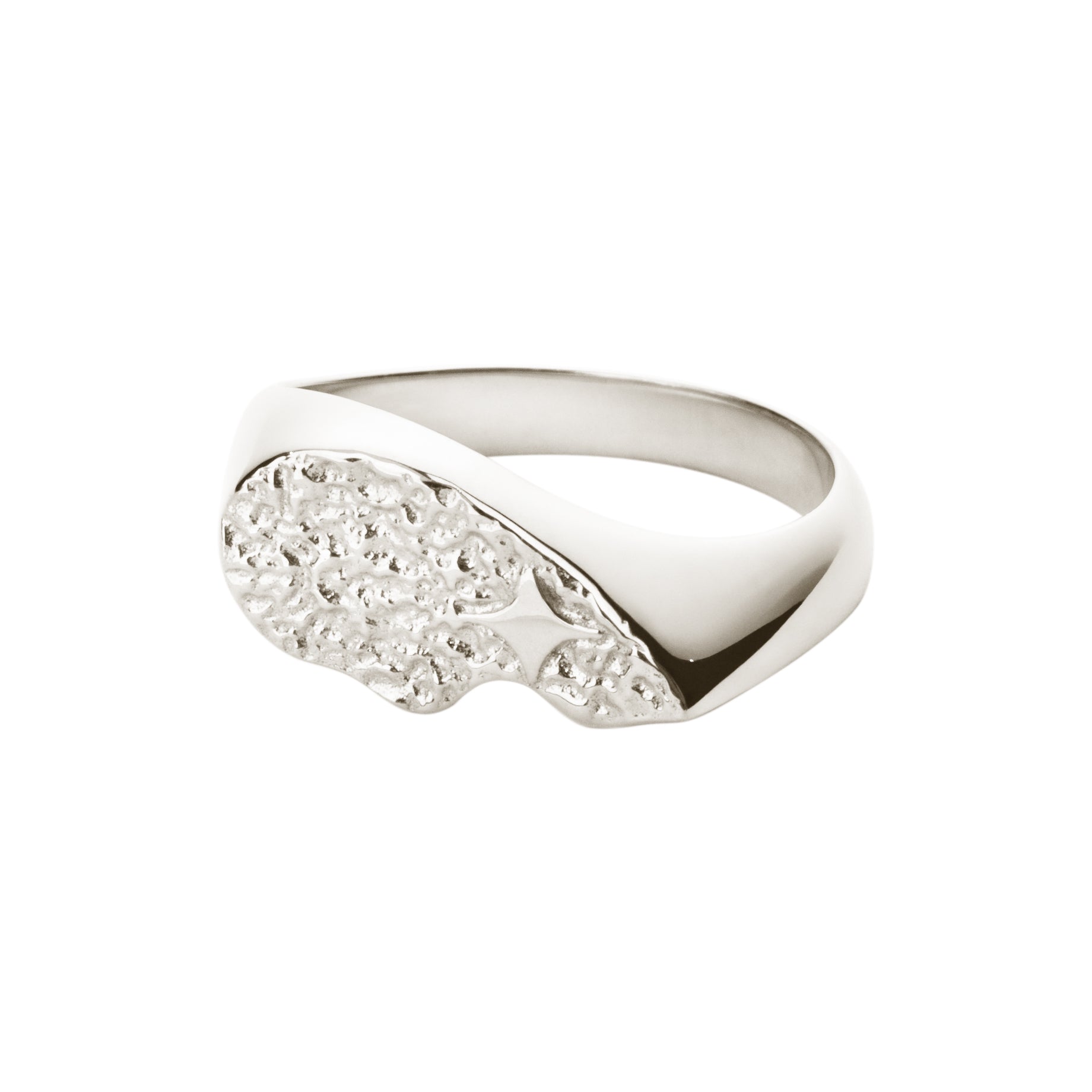 Camille Brinch Textured BFF Sparkly Ring aus Silber