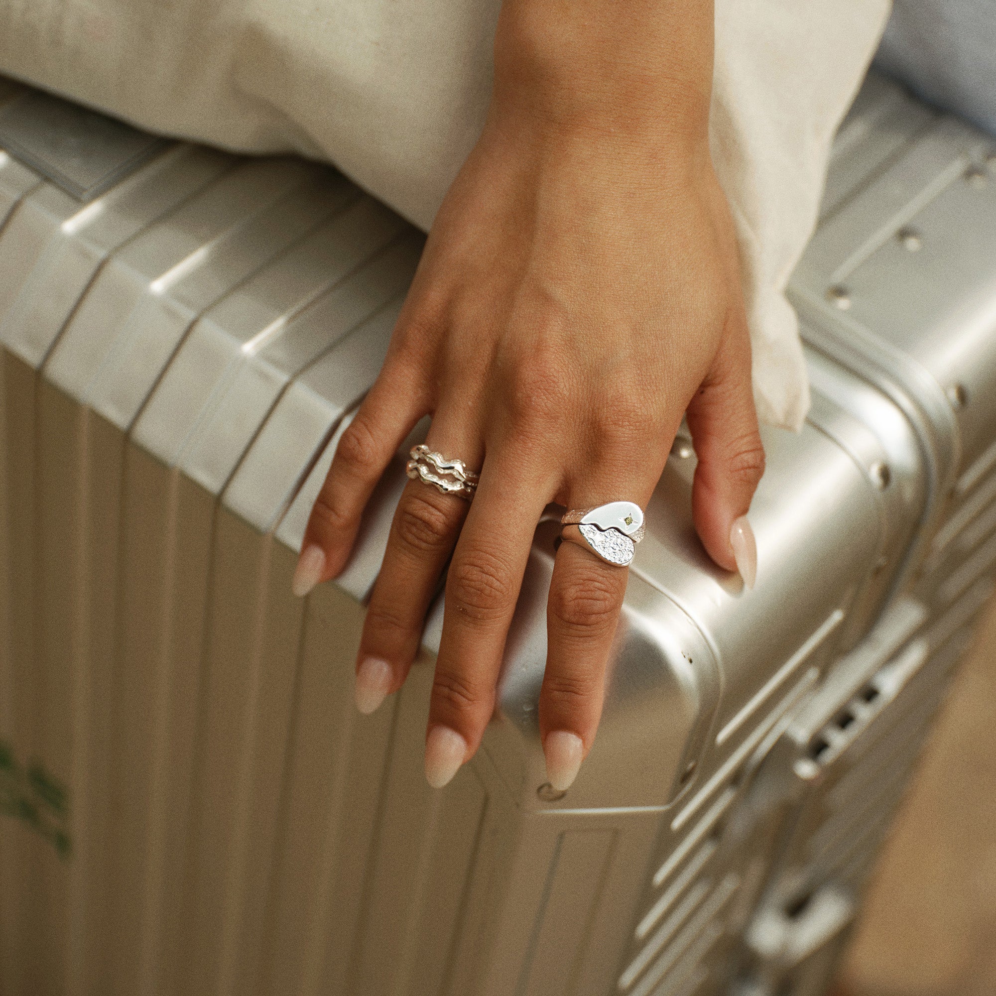 Camille Brinch Shiny BFF Sparkly Ring sølv styling
