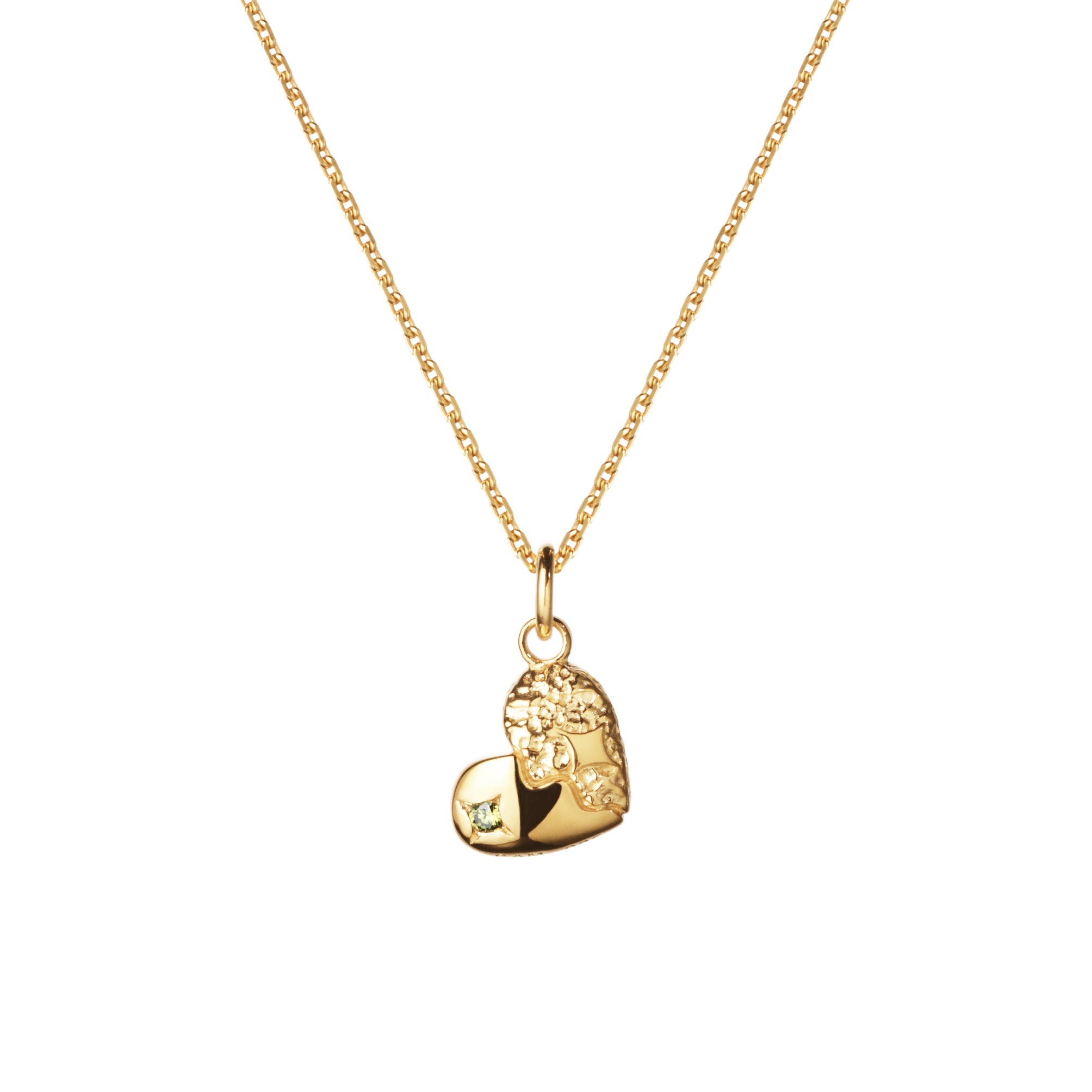 Camille Brinch Heart Sparkly Halskette, vergoldet