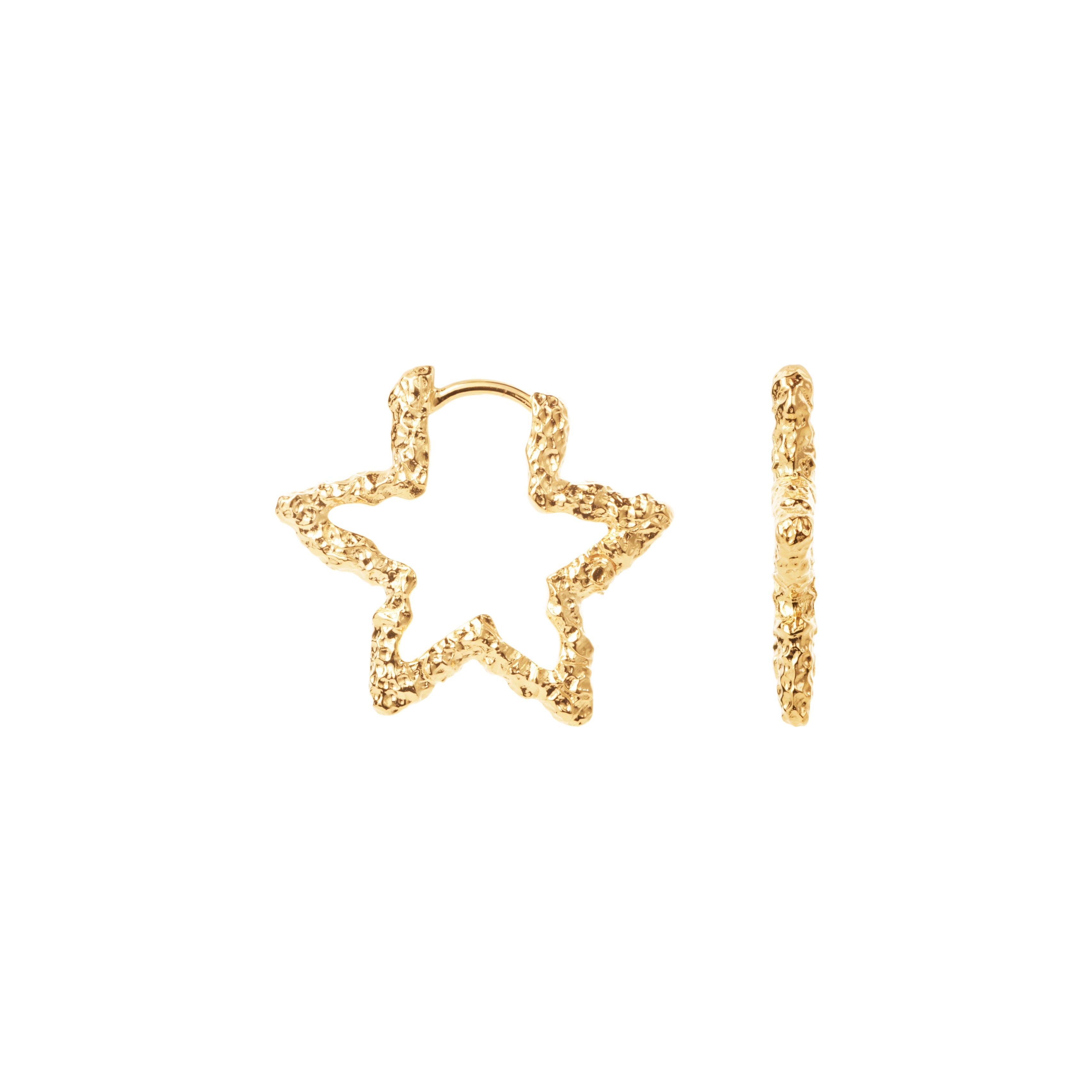 Camille Brinch Star Sparkly Hoops vergoldet
