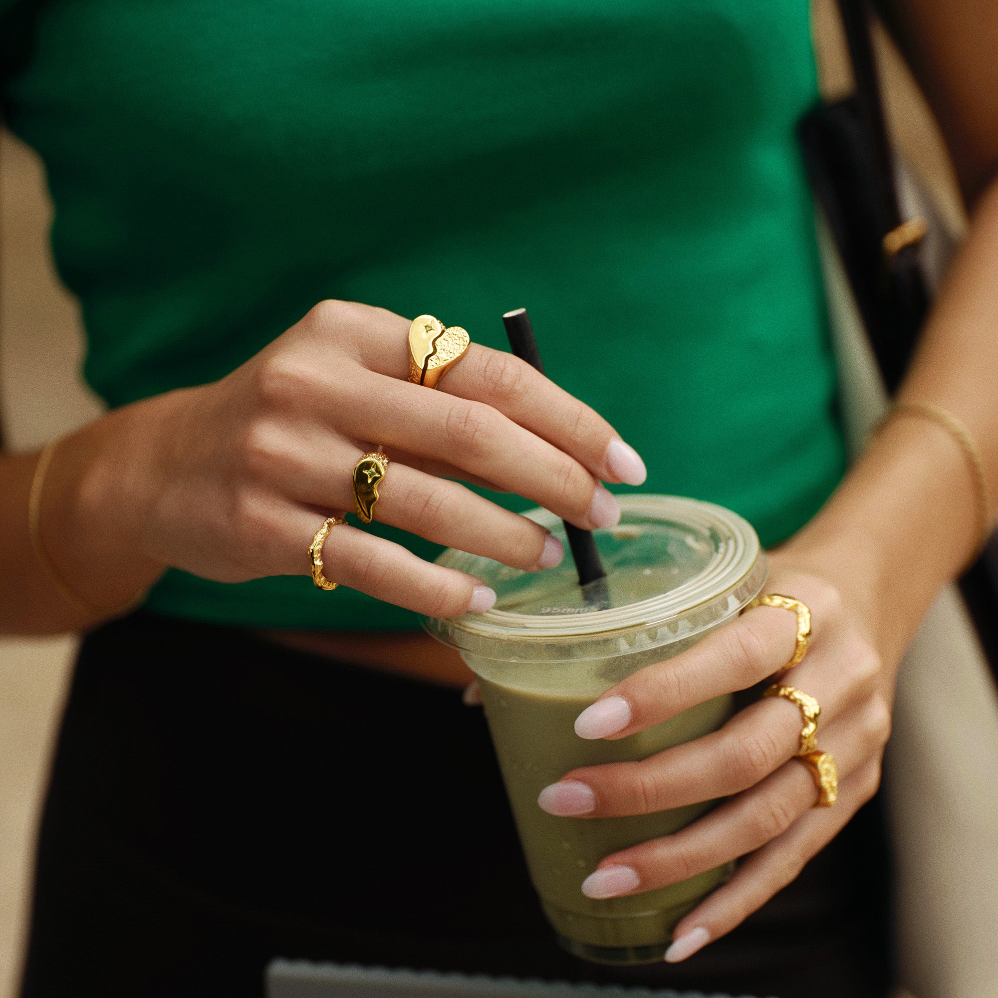 Camille Brinch Shiny BFF Sparkly Ring forgyldt styling