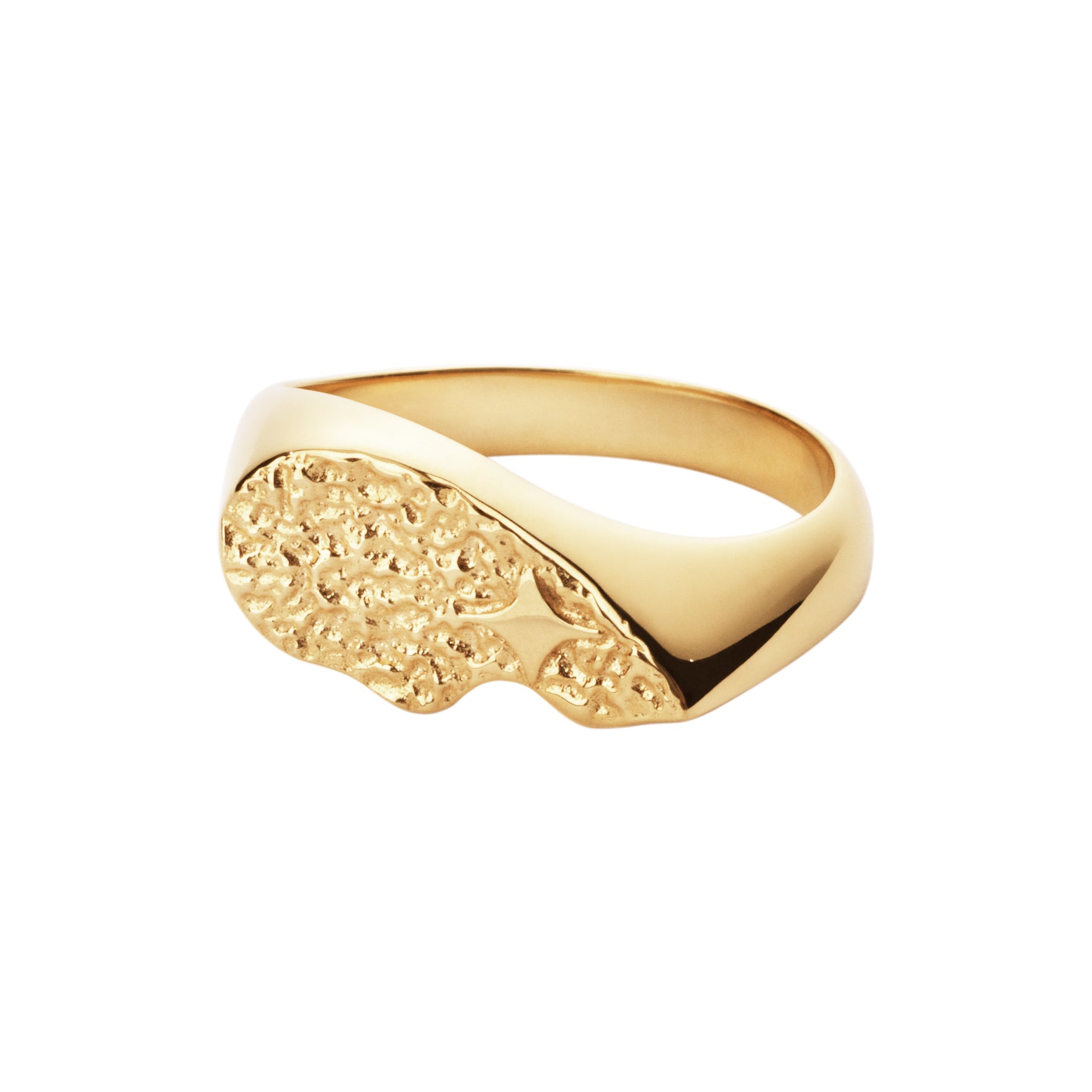 Camille Brinch Textured BFF Sparkly Ring vergoldet