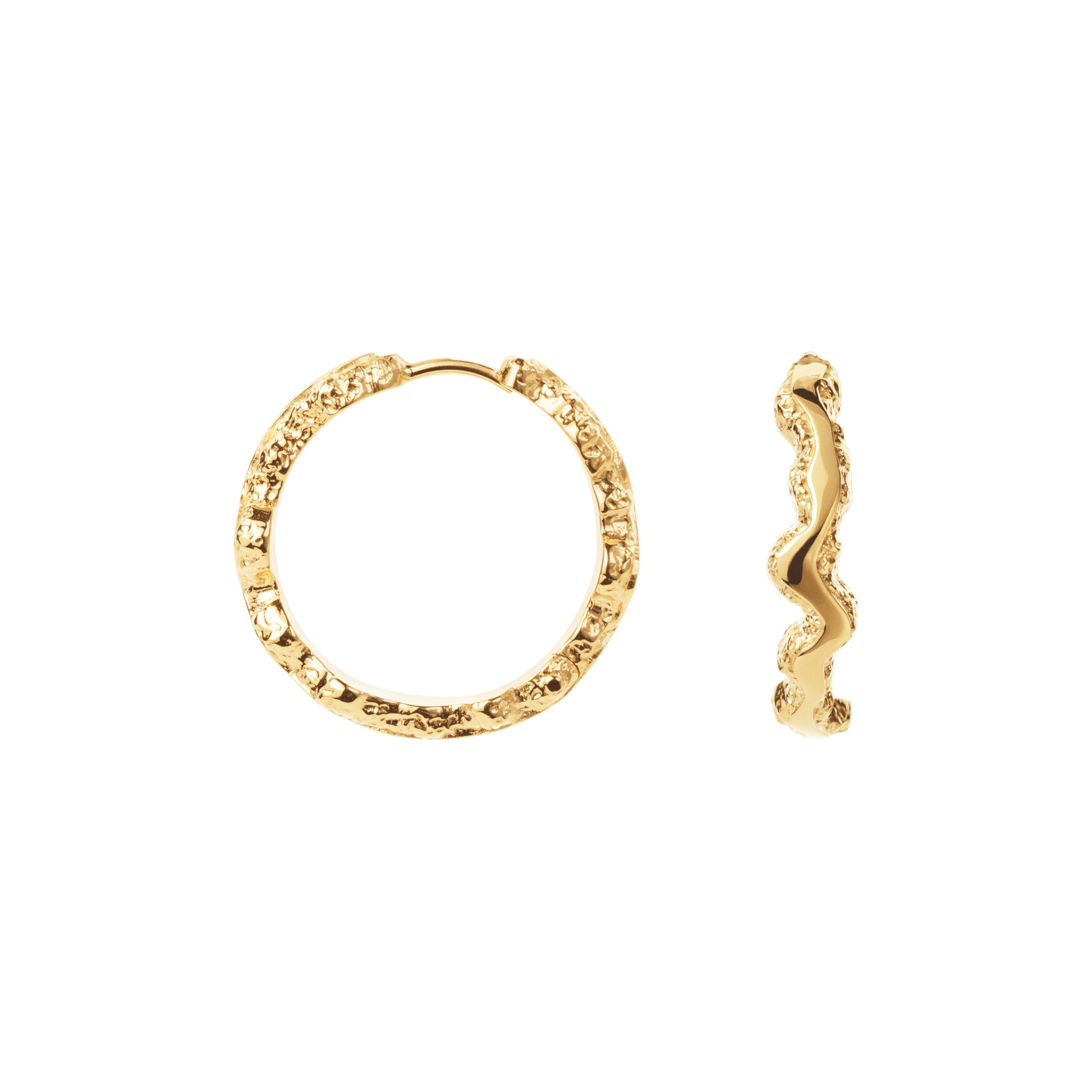 Camille Brinch Large Shiny Sparkly Hoops vergoldet