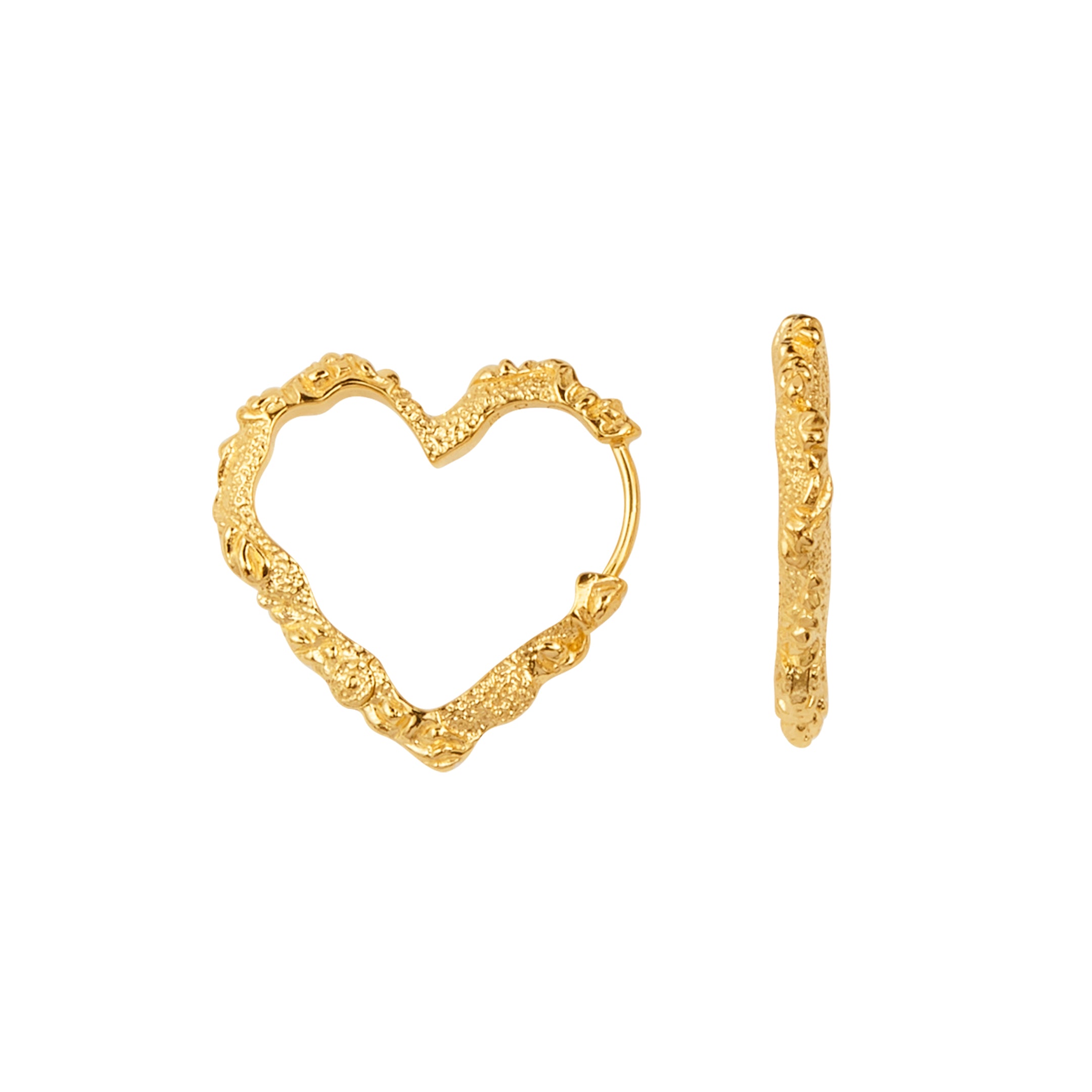 Camille Brinch Heart Crush Hoops vergoldet