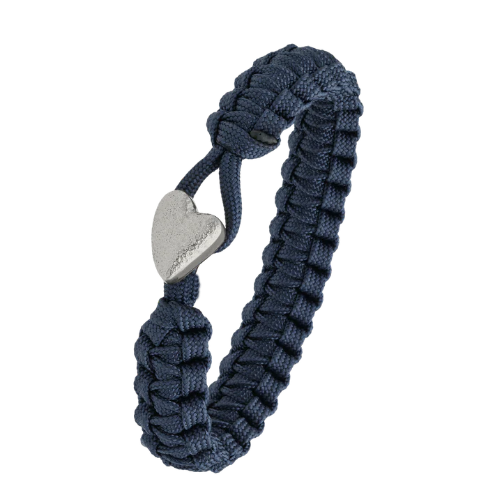 From Soldier To Soldier blåt armbånd Heart Soldier lås sølvfarvet