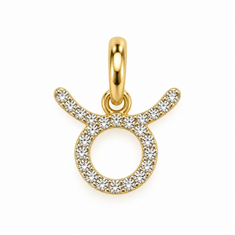 Stjernetegn vedhæng Tyren i 8 kt guld med zirkonia