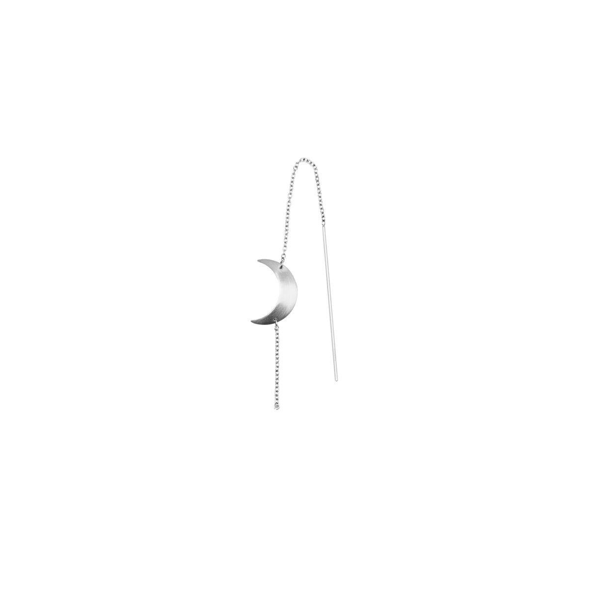 Eleganter Jane Kønig Big Half Moon Chain Ohrring aus stilvollem Stahl
