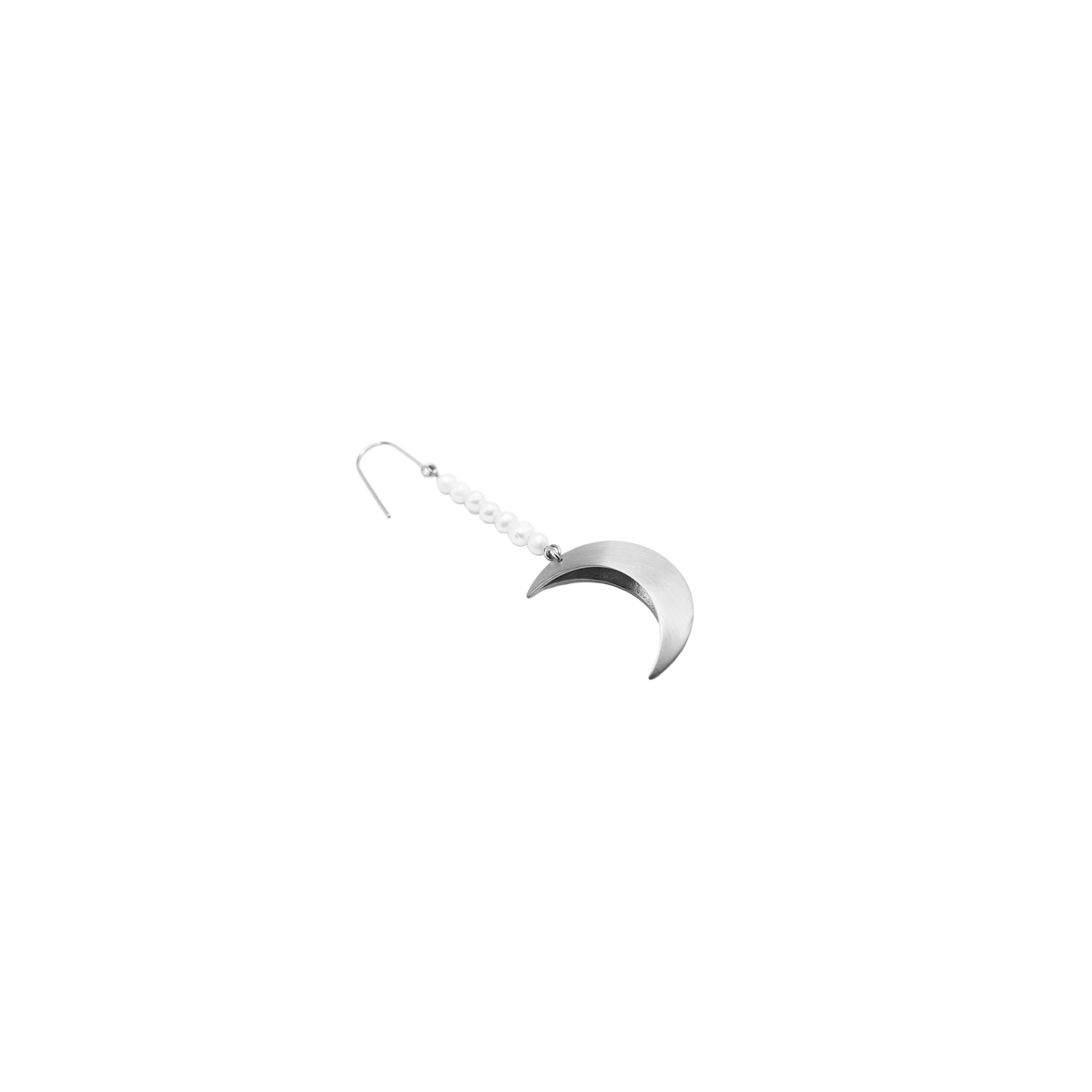 Jane Kønig Half Moon Pearl ørering i stål detaljebillede