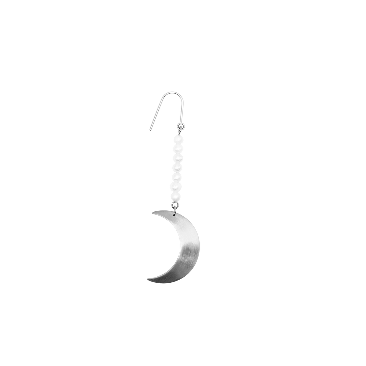 Eleganter Jane Kønig Half Moon Pearl Ohrring aus Stahl