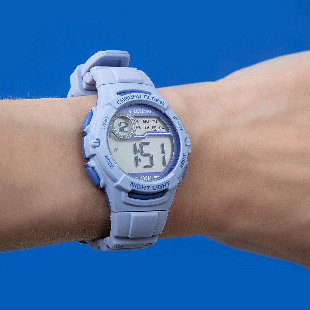 Calypso - Digitale Kinderuhr in Blau mit Silikonarmband