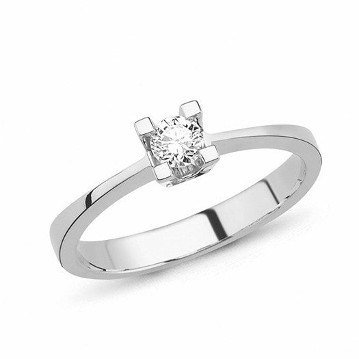 Diamantring in 14 kt. Weißgold mit 0,30ct Brillant