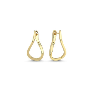 Nuran Valentina hoops i 14 karat guld med tvistet design og blank overflade