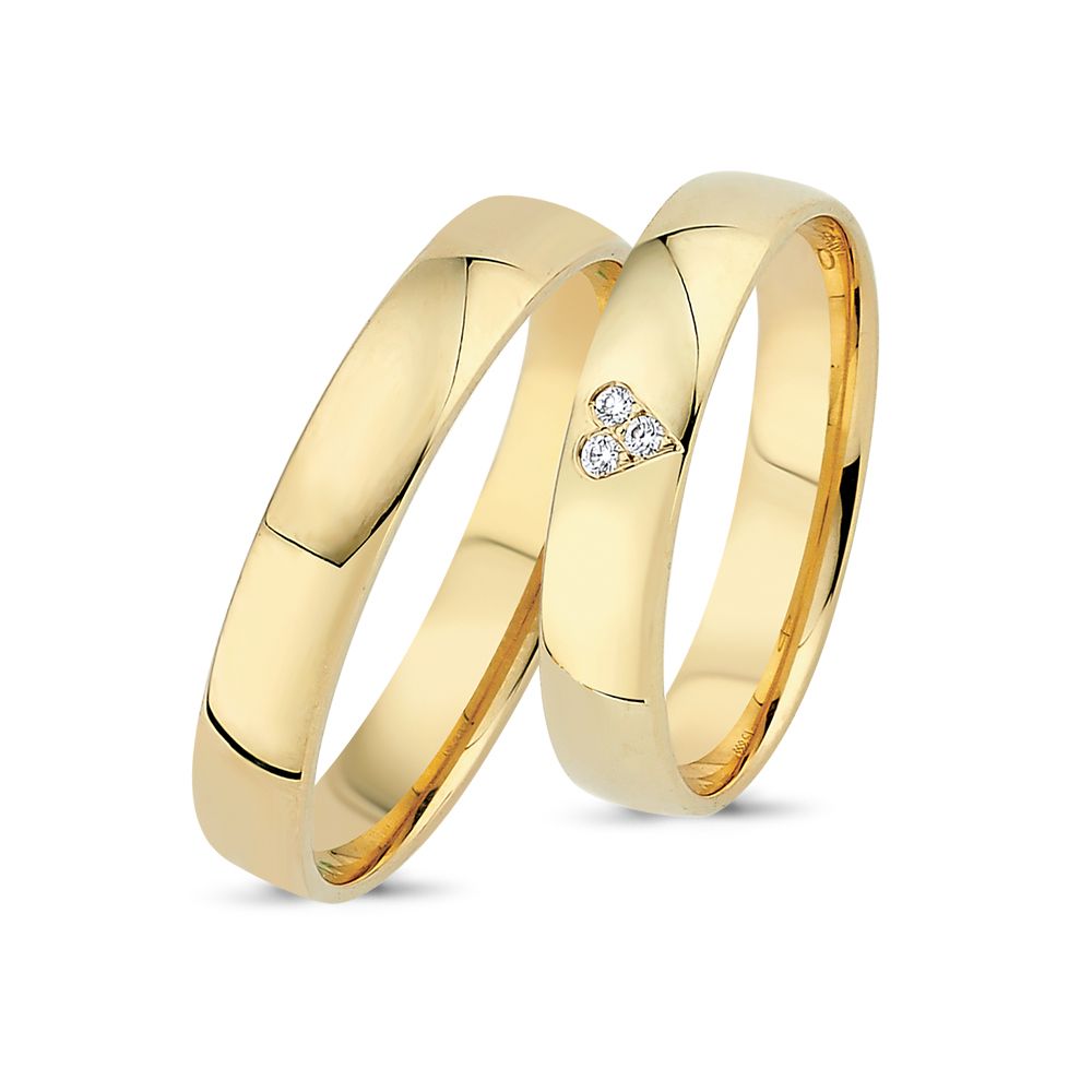 Nuran - Trauringe in 8 kt Gold mit insgesamt 0,03 ct