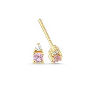 Petit round - Ohrringe mit rosa Saphiren aus 14 kt. Gold | Ø1110