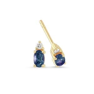 Petit oval - Ohrringe mit blauem Saphir aus 14 kt. Gold | Ø1111