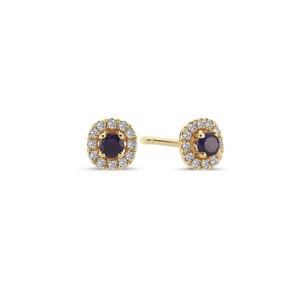 Blaue Saphir-Ohrringe aus 14 Karat Gold von Sofia by Nuran