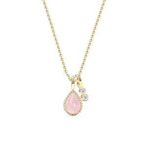 Spinning Jewelry Goldplattierte Halskette mit rosa Quarz