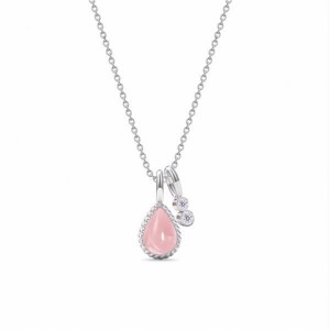 Spinning Jewelry Silber Halskette mit rosa Quarz