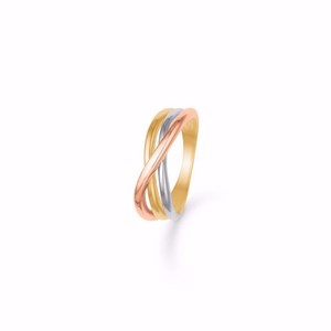 Gold & Silber Design Tricolor Ring 8kt 6411/08