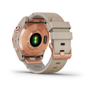 4 GARMIN - Fenix 7S Sapphire Solar Smartwatch mit roségoldenem Titan- und Lederarmband