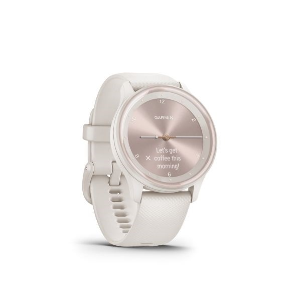 Garmin G010-N2566-01 Vivomove Sport - Reloj inteligente híbrido de salud y bienestar con pantalla táctil, color marfil, certificado (renovado