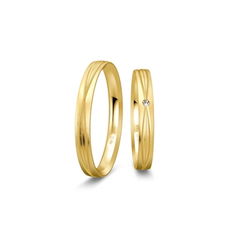 Eheringe in 9–14 kt Gold mit 0,22 ct im Labor gezüchteten Diamanten in Sternenstaub