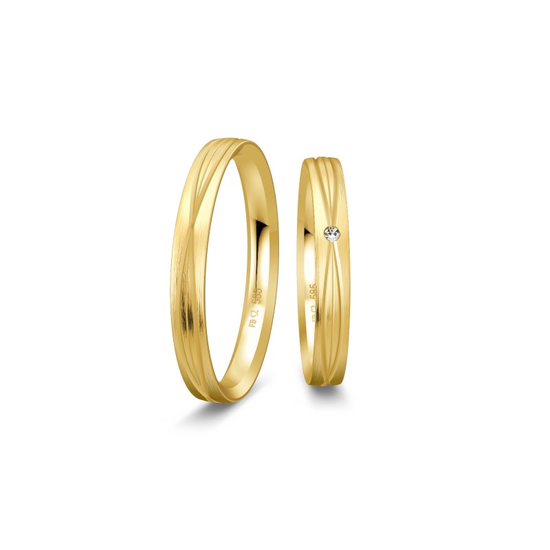 Eheringe in 9–14 kt Gold mit 0,22 ct im Labor gezüchteten Diamanten in Sternenstaub