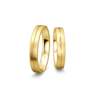 Eheringe in 9–14 kt Gold mit 0,22 ct im Labor gezüchteten Diamanten in Sternenstaub