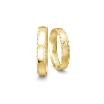Eheringe in 9–14 kt Gold mit 0,22 ct im Labor gezüchteten Diamanten in Sternenstaub