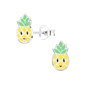 Kinderohrringe in silber mit lächelnder Ananas | BB213242