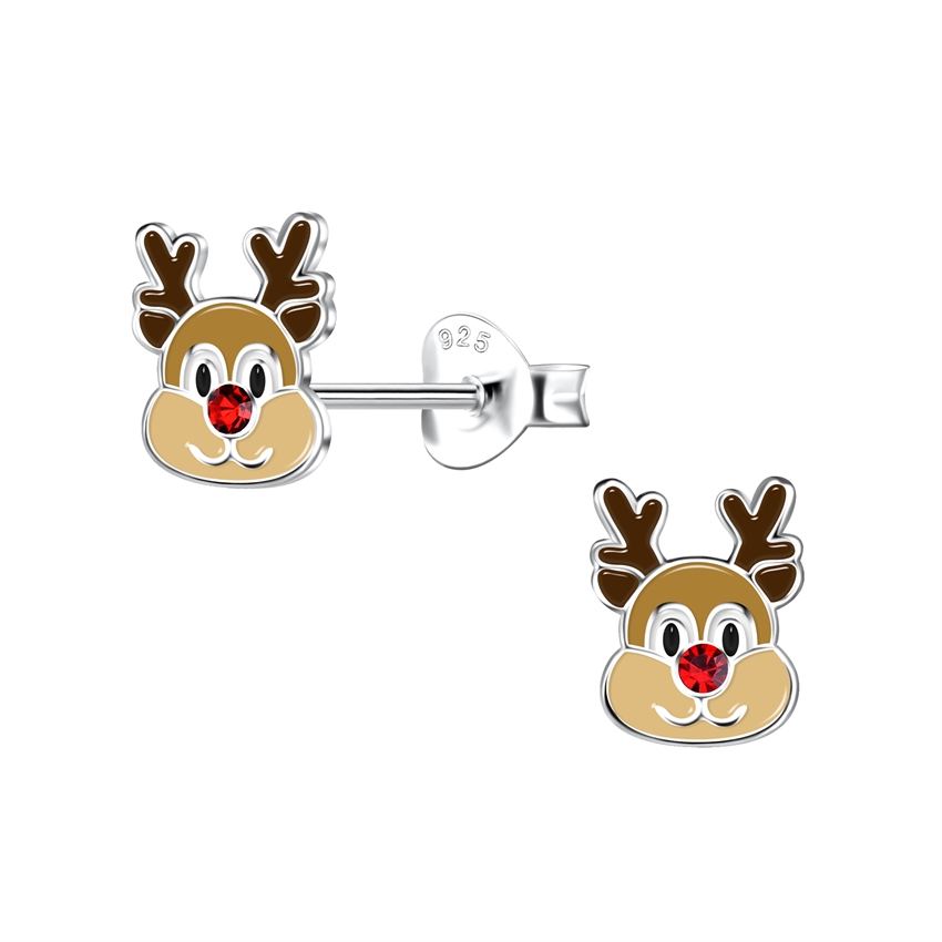 Weihnachts-Ohrringe - Süßer Rudolf mit roter Nase