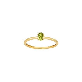 Siersbøl 8 kt. Goldring mit ovalem grünem Peridot