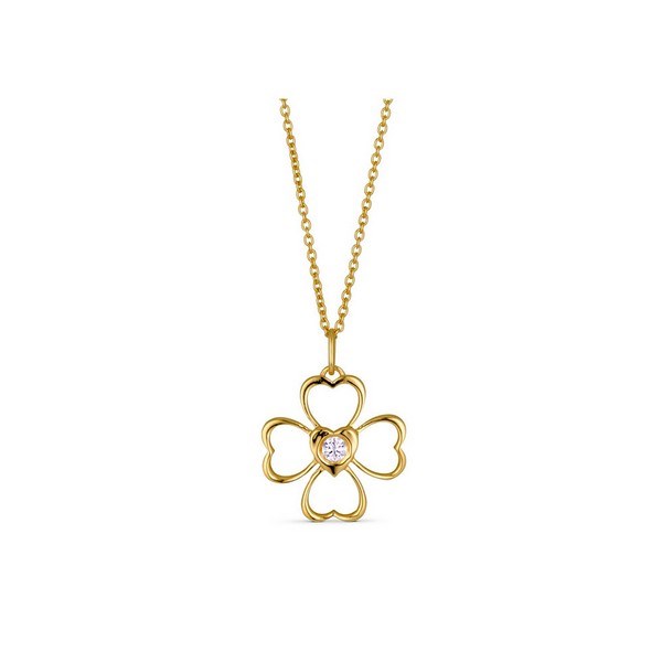 Spinning Jewelry - Luck\'n Love Halskette aus vergoldete silber mit Herzanhänger 10117