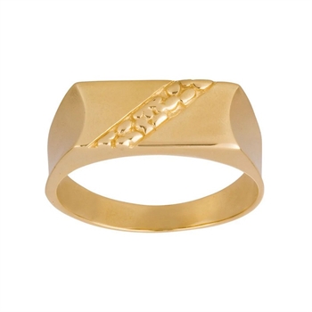 Son of Noa Siegelring aus Gold mit glänzender und rustikaler Oberfläche