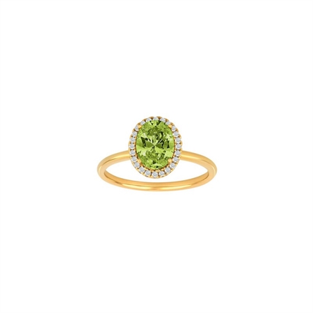 Joanli Nor - MILLENOR grüner Ring mit Zirkon in vergoldete silber